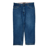 Winged Heart Embroidery On Back Pockets Soulland Hip Hop Jeans - 40W 28L Blue Cotton