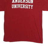 GILDAN Mens Red Anderson University Graphic T-Shirt L Short Sleeve Crew Neck