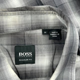Boss Checked Shirt - Medium White Cotton
