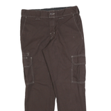 DICKIES Womens Cotton Blend Brown Slim Straight Trousers W30 L30 Workwear