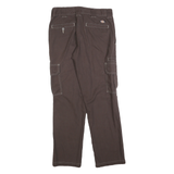 DICKIES Womens Cotton Blend Brown Slim Straight Trousers W30 L30 Workwear