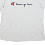 CHAMPION Womens Light Grey Graphic T-Shirt XL Short Sleeve Crew Neck Casual