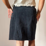 Linea Emme Mini Skirt - 28W UK 8 Navy Cotton