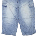 Mens Blue Denim Cargo Shorts XL W40 Cotton Blend Casual Summer Wear