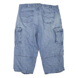 Mens Blue Denim Cargo Shorts XL W40 Cotton Blend Casual Summer Wear