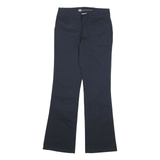 DICKIES Womens Cotton Blend Navy Regular Flared Trousers W28 L30 Workwear