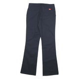 DICKIES Womens Cotton Blend Navy Regular Flared Trousers W28 L30 Workwear