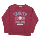 TRINITY COLLEGE DUBLIN Mens Maroon Crew Neck M Cotton Blend Sweatshirt