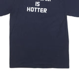 GILDAN Mens Navy Blue Pomona-Pitzer Basketball Graphic T-Shirt M Short Sleeve