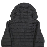 ZARA Womens Black Quilted Jacket XL Polyester Blend Hooded Zip Casual Outerwear