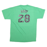 RUSSELL ATHLETIC Mens Green Graphic T-Shirt M Short Sleeve Crew Neck Button