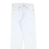 LEVI'S Womens White Regular Fit Straight Leg Denim Jeans W23 L28 Button Closure