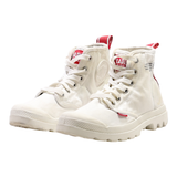 PALLADIUM Ankle Boots White Canvas Womens UK 3.5