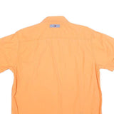 TOMMY JEANS Mens Orange Striped Shirt M Cotton Blend Casual Summer