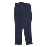 LAUREN RALPH LAUREN Womens Cotton Blend Navy Slim Cargo Trousers W32 L30 Casual