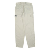GSWD Mens Relaxed Beige Cargo Cotton Blend Trousers W32 L34 Casual Utility