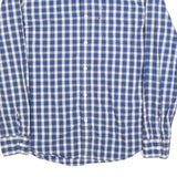 LEVI'S Mens Blue & White Checked Shirt M Cotton Blend Casual Long Sleeve Button