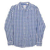 LEVI'S Mens Blue & White Checked Shirt M Cotton Blend Casual Long Sleeve Button