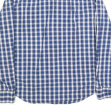 LEVI'S Mens Blue & White Checked Shirt M Cotton Blend Casual Long Sleeve Button