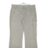 CALVIN KLEIN Mens Cotton Blend Beige Regular Straight Trousers W37 L29 Casual