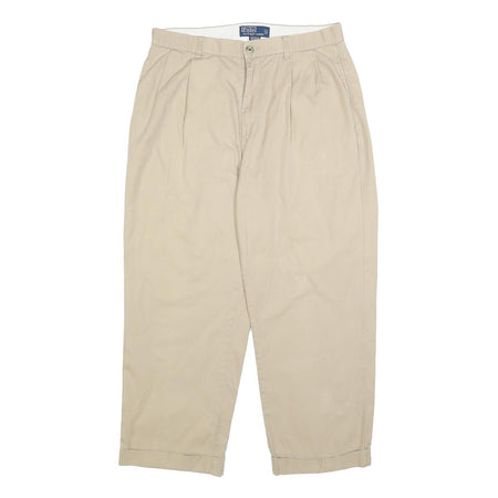 POLO RALPH LAUREN Mens Cotton Beige Relaxed Straight Trousers W33 L25 Casual
