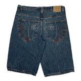Unbranded Contrast Stitch Denim Shorts - 36W 12L Blue Cotton
