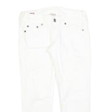 TRUE RELIGION Womens White Regular Fit Straight Cotton Blend Jeans W30 L26 Zip