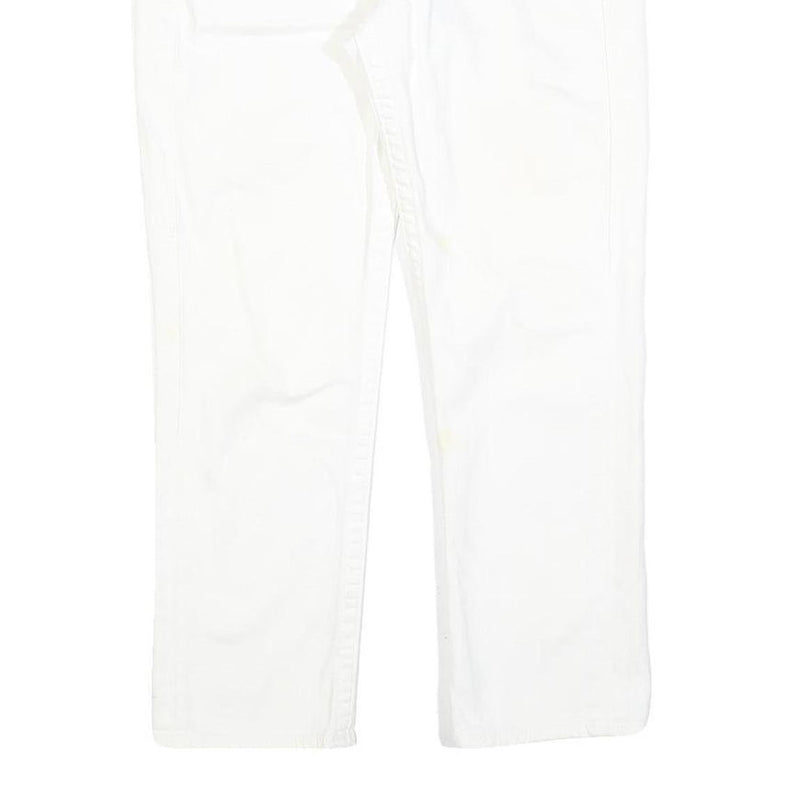 TRUE RELIGION Womens White Regular Fit Straight Cotton Blend Jeans W30 L26 Zip