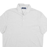 POLO RALPH LAUREN Mens White & Grey Striped Short Sleeve Polo Shirt XL Cotton