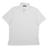 POLO RALPH LAUREN Mens White & Grey Striped Short Sleeve Polo Shirt XL Cotton