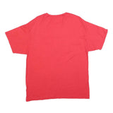 CHAMPION Mens Red Graphic T-Shirt L Short Sleeve Crew Neck Classic Cotton Blend
