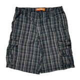 Lee Checked Cargo Shorts - 32W 10L Gray Cotton