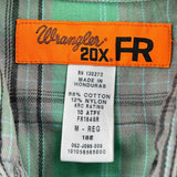 20X Fr Wrangler Checked Shirt - Medium Green Cotton Blend