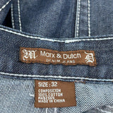 Mark & Dutch Contrast Stitch Jeans - 34W 31L Dark Wash Cotton