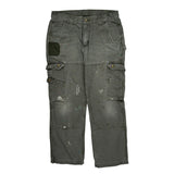Carhartt Double Knee Cargo Pants - 33W 28L Gray Cotton