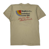 Memphis In May International Festival 1982 Screen Stars Single Stitch T-Shirt - Medium Cream Cotton Blend