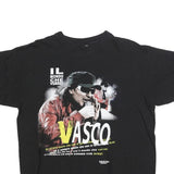 BASIE Womens Black & Yellow Vasco Graphic T-Shirt XL Short Sleeve Crew Neck