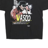 BASIE Womens Black & Yellow Vasco Graphic T-Shirt XL Short Sleeve Crew Neck