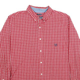 CHAPS Mens Red Check Shirt XL Cotton Button Down Long Sleeve Classic