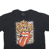 THE ROLLING STONES Womens Black Graphic T-Shirt XL Short Sleeve Crew Neck Band