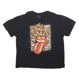 THE ROLLING STONES Womens Black Graphic T-Shirt XL Short Sleeve Crew Neck Band