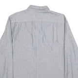 LACOSTE Mens Grey Button Down Shirt L Cotton Casual Classic Long Sleeve