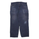 CARHARTT Mens Cotton Blend Navy Relaxed Straight Trousers W40 L32 Workwear