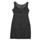 PAULE KA Womens Black & Brown Casual Dress Polyester Sleeveless Knee Length M