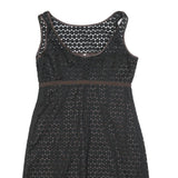 PAULE KA Womens Black & Brown Casual Dress Polyester Sleeveless Knee Length M