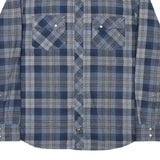 VANS Mens Blue Check Shirt M Long Sleeve Cotton Blend Casual Western Style