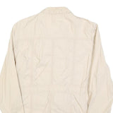 G3000 Womens Cream Cotton Casual Jacket M Button Plain Lightweight Stylish