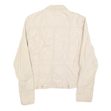 G3000 Womens Cream Cotton Casual Jacket M Button Plain Lightweight Stylish