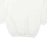 CRYSTAL GIRAFFE Womens White Puppy Graphic Collar S Cotton Blend Sweatshirt