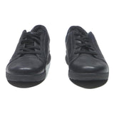 CLARKS Womens Black Leather Lace-Up Trainers UK 5.5 Comfortable Casual Shoes